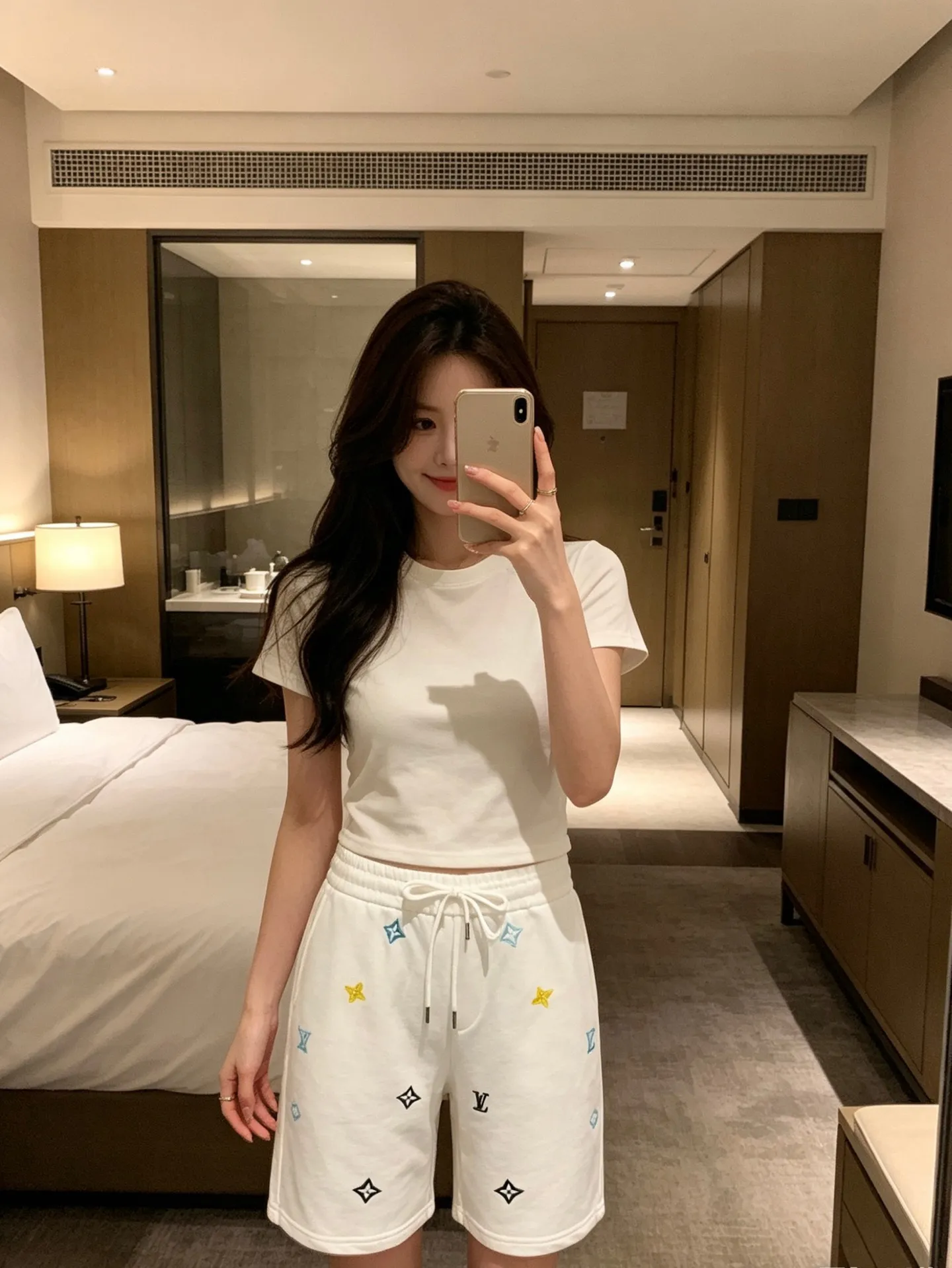 Louis Vuitton/Louis Vuitton 26ss colorful presbyopic embroidered shorts
